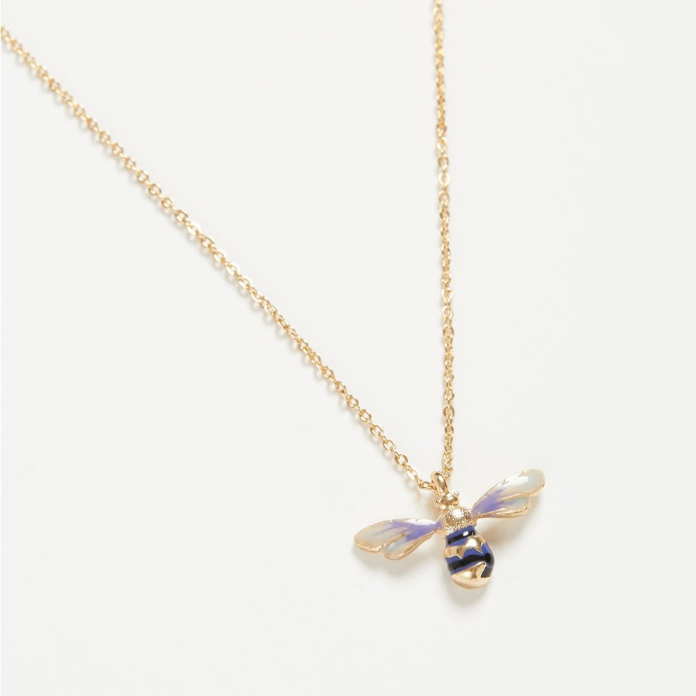 Enamel Short Bee Necklace by Fable England